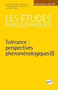 Tolérance : perspectives phénoménologiques (1)