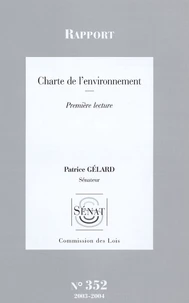 Rapport relatif à la charte de l'environnement 2003/2004