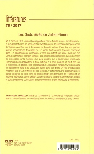 Littératures N°76/2017 Les suds revés de Julien Green