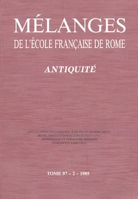 Civilisations préromaines : Etrurie et grande Grèce ; Rome : institutions et espace politique ; Archéologie et épigraphie romaine ; Monuments chrétiens