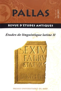 Etudes de linguistique latine