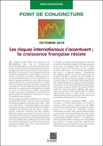  INSEE - Insee Conjoncture  : Point de conjoncture (Octobre 2019).