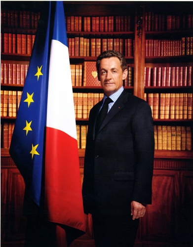 Philippe Warrin - Portrait officiel de M. Nicolas Sarkozy, président de la République française - Affiche 50x65.