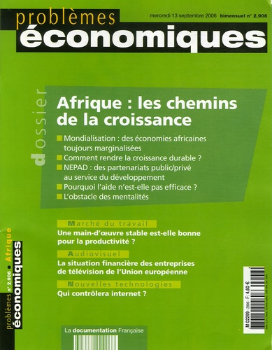 Philippe Hugon et Catherine Pattillo - Problèmes économiques N° 2-906, 13 Setpemb : Afrique : les chemins de la croissance.