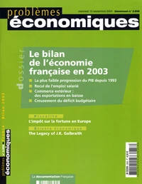 Le bilan de l'éconbomie française en 2003