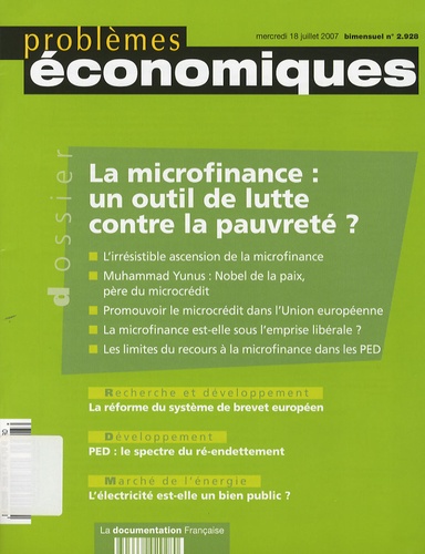 Valérie de Briey - Problèmes économiques N° 2928, mercredi 18 : La microfinance : un outil de lutte contre la pauvreté ?.