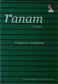 Patricia Buccellato et Albert Hamm - Ranam N° 34/2001 : Linguistic ambiguity.