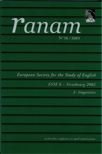 European Society for the Study of English - ESSES 6 - Strasbourg 2002 - 2 - linguistics