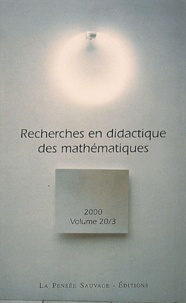  Collectif - Recherches en didactique des mathématiques Volume 20/3 N° 60 : .