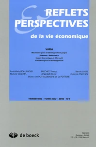 Reflets & Perspectives de la vie économique Tome 45 N° 3, 2005