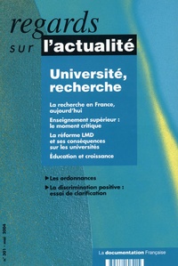 Alain Chatriot et  Collectif - Regards sur l'actualité N° 301 mai 2004 : Université, recherche.