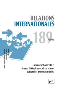 La francophonie (2) : réseaux littéraires et circulations culturelles transnationales