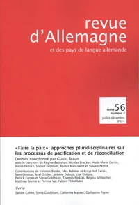 "Faire la paix" : approches pluridisciplinaires sur les processus de pacification et de réconciliation