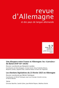 Revue d'Allemagne et des pays de langue allemande Tome 57 N° 2, juillet-décembre 2025