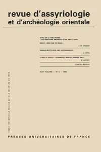 Revue d'assyriologie et d'archéologie orientale N° 42-2/1998