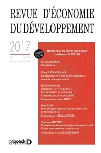  De Boeck - Revue d'économie du développement N° 1, décembre 2017 : Migration et développement.