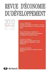Revue d'économie du développement N° 2, Juin 2010