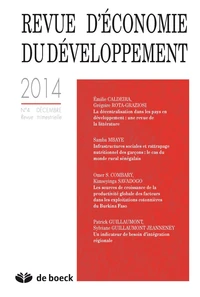 Revue d'économie du développement N° 2014/4
