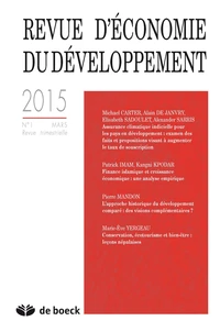 Revue d'économie du développement N° 2015/1
