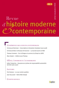 Revue d'histoire moderne et contemporaine Tome 69 N° 3, juillet-septembre 2022