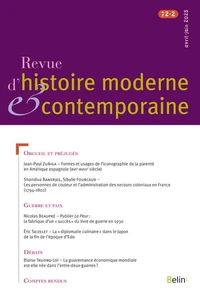 Revue d'histoire moderne et contemporaine Tome 72, N° 2