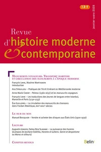 Manuscrits voyageurs, transport maritime et circulation des manuscrits à l'époque moderne