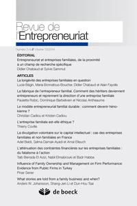 Revue de l'Entrepreneuriat N° 3-4/2014