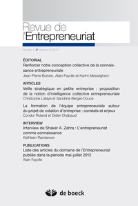 Jean-Pierre Boissin - Revue de l'Entrepreneuriat Volume 11/2012 N° 2 : .