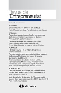 Jean-Pierre Boissin - Revue de l'Entrepreneuriat Volume 11/2012 N° 4 : .