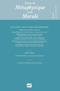 Les canons : arts, littérature, philosophie