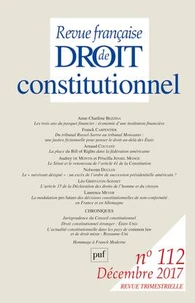 Revue française de Droit constitutionnel N° 112, décembre 2017