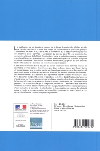 Revue française des affaires sociales N° 2, avril-juin 2020 Le travail social entre pouvoir discrétionnaire et pouvoir d'agir