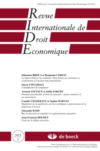Revue Internationale de Droit Economique N° 3/2015