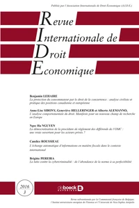 Revue Internationale de Droit Economique N° 3/2016