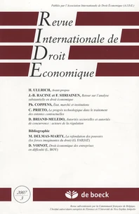 Revue Internationale de Droit Economique Tome 21 N° 3/2007