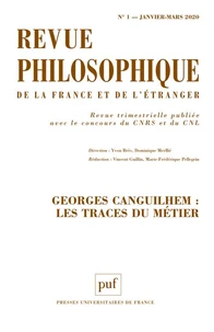 Georges Canguilhem : les traces du métier