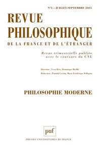 Revue philosophique N° 3, juillet-septembre 2025