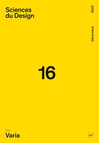 Sciences du design N° 16, décembre 2022