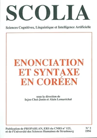 Enonciation et syntaxe en coréen