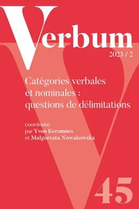 Catégories verbales et nominales : questions de délimitations