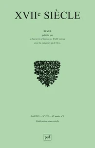 XVIIe siècle N° 259, avril 2013