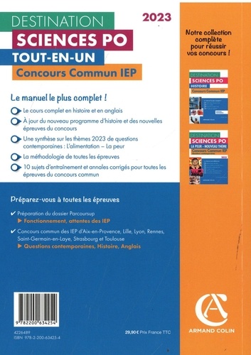 Concours commun IEP  Edition 2023