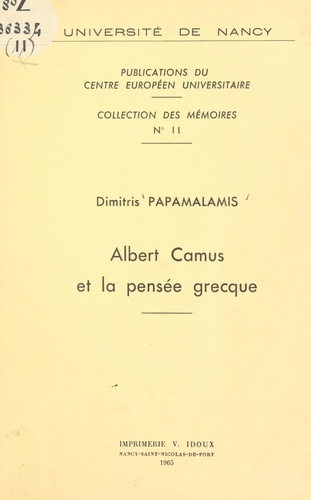 Albert Camus et la pensée grecque
