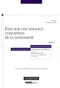 Essai sur une nouvelle conception de la nationalité