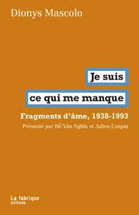 Je suis  ce qui me manque