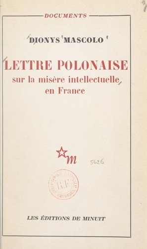 Lettre polonaise sur la misère intellectuelle en France