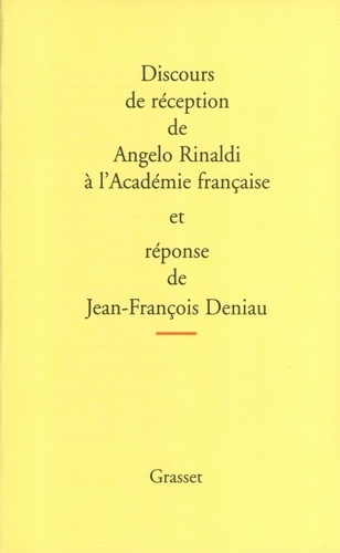 Discours de réception à l'Académie Française