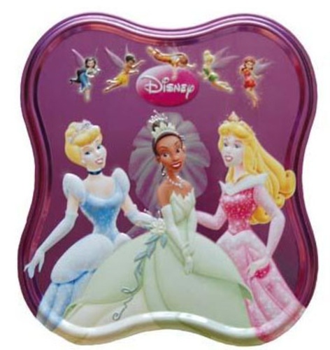  Disney - Boite à métal princesses et fées Disney - Avec un livre d'histoire, deux livres de jeux et 50 stickers.