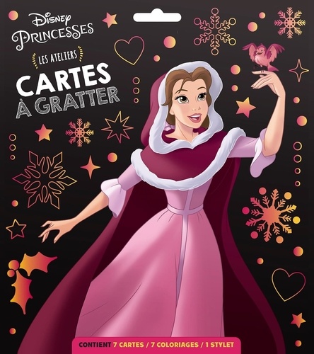 Cartes à gratter Disney Princesses. Avec 7 cartes ; 7 coloriages ; 1 stylet