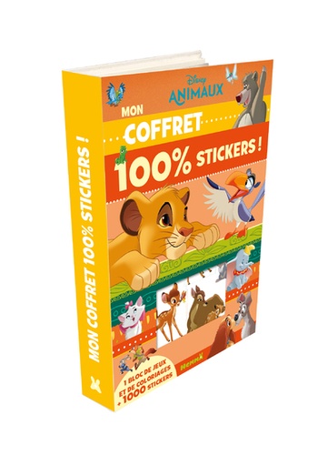  Disney - Disney animaux - Avec 1 bloc de jeux et de coloriages et 1000 stickers.